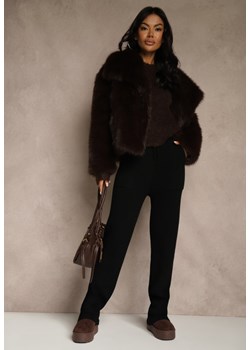 Czarne Spodnie z Wełną ze Sznurkiem i Ozdobnymi Kieszeniami Moneressa ze sklepu renee.pl w kategorii Spodnie damskie - zdjęcie 188024243