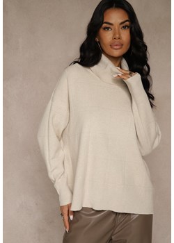 Beżowy Casualowy Golf Tusara ze sklepu renee.pl w kategorii Swetry damskie - zdjęcie 188024314