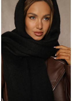 Czarny Szalik Ozdobiony Frędzlami Owedela ze sklepu renee.pl w kategorii Szaliki i chusty damskie - zdjęcie 188024493