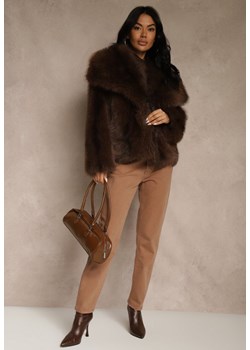 Brązowe Jeansy Mom Fit High Waist Kasena ze sklepu renee.pl w kategorii Jeansy damskie - zdjęcie 188024532