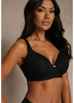 Czarny Klasyczny Biustonosz o Gładkiej Fakturze Adriaros ze sklepu renee.pl w kategorii Biustonosze - zdjęcie 188025051