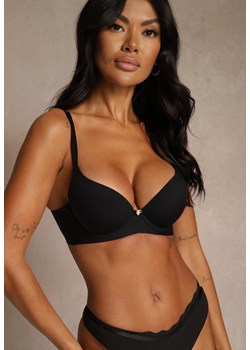 Czarny Gładki Biustonosz z Efektem Push-up Theisithea ze sklepu renee.pl w kategorii Biustonosze - zdjęcie 188025091