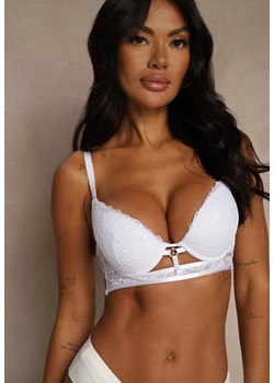 Biały Koronkowy Biustonosz w Klasycznym Stylu z Aplikacją Galinassa ze sklepu renee.pl w kategorii Biustonosze - zdjęcie 188025274