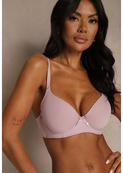 Fioletowy Gładki Biustonosz o Klasycznym Fasonie Arriethia ze sklepu renee.pl w kategorii Biustonosze - zdjęcie 188025282