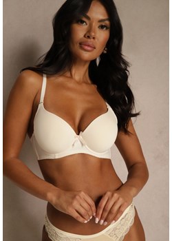 Beżowy Gładki Biustonosz o Klasycznym Fasonie Arriethia ze sklepu renee.pl w kategorii Biustonosze - zdjęcie 188025290