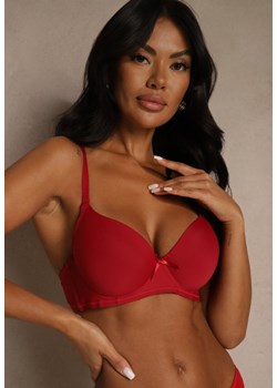 Bordowy Gładki Biustonosz o Klasycznym Fasonie Arriethia ze sklepu renee.pl w kategorii Biustonosze - zdjęcie 188025322