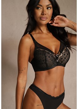 Czarno-Beżowy Biustonosz z Koronki z Sercem z Cyrkonii Adrievianna ze sklepu renee.pl w kategorii Biustonosze - zdjęcie 188025613