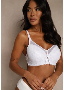 Biały Koronkowy Biustonosz Ozdobiony Przezroczystą Wstawką Acalinai ze sklepu renee.pl w kategorii Biustonosze - zdjęcie 188025652