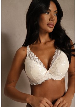 Jasnobeżowy Koronkowy Biustonosz w Klasycznym Stylu Coralee ze sklepu renee.pl w kategorii Biustonosze - zdjęcie 188025832