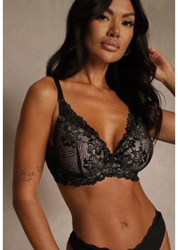 Czarno-Beżowy Koronkowy Biustonosz w Klasycznym Stylu Coralee ze sklepu renee.pl w kategorii Biustonosze - zdjęcie 188025864