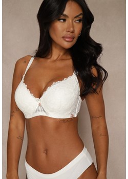 Jasnobeżowy Biustonosz Ozdobiony Koronką i Kokardką Aqiany ze sklepu renee.pl w kategorii Biustonosze - zdjęcie 188025910