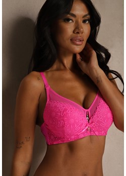 Różowy Biustonosz Ozdobiony Transparentnymi Wstawkami i Koronką Brannor ze sklepu renee.pl w kategorii Biustonosze - zdjęcie 188025940