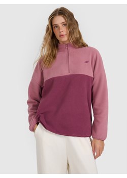 Damski polar ze stójką 4F 4FWAW25TFLEF421 - różowy ze sklepu Sportstylestory.com w kategorii Bluzy damskie - zdjęcie 188026131