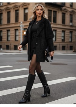 Płaszcz damski alpaka RITA II czarny Dstreet NY0669 ze sklepu DSTREET.PL w kategorii Płaszcze damskie - zdjęcie 188027104