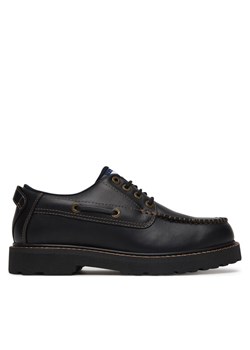 Półbuty Tommy Jeans Archive '01 Boat Shoe Leather EM0EM01651 Czarny ze sklepu eobuwie.pl w kategorii Półbuty męskie - zdjęcie 188027380