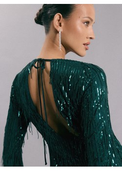 Mohito - Błyszcząca butelkowa sukienka mini - ciemny zielony ze sklepu Mohito w kategorii Sukienki - zdjęcie 188028554