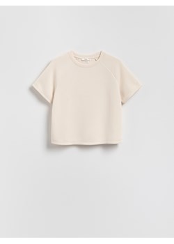 Reserved - T-shirt z modalem - beżowy ze sklepu Reserved w kategorii Bluzki damskie - zdjęcie 188028711