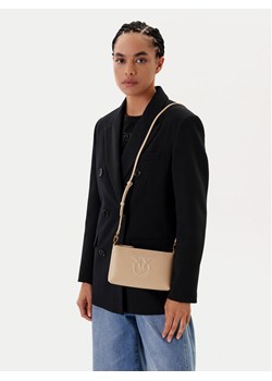 Torebka PINKO Flat Horizontal Mini PE 25 PCPL 104277 A2AN Beżowy ze sklepu eobuwie.pl w kategorii Listonoszki - zdjęcie 188029331