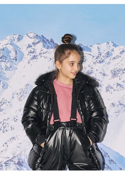 Reserved - Ocieplane spodnie na szelkach - czarny ze sklepu Reserved w kategorii Spodnie dziewczęce - zdjęcie 188031144