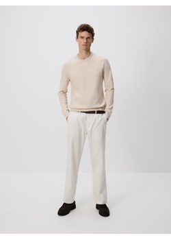 Reserved - Strukturalny sweter z bawełną - kremowy ze sklepu Reserved w kategorii Swetry męskie - zdjęcie 188031251