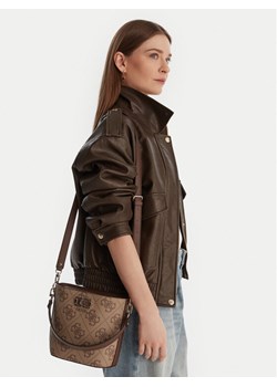 Guess Torebka Karnilla Logo HWOS99 01010 Brązowy ze sklepu MODIVO w kategorii Torebki damskie - zdjęcie 188031994