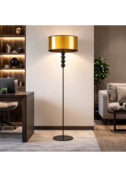 Czarno - złota lampa stojąca do salonu BERMUDY MIRROR ze sklepu Lysne w kategorii Lampy podłogowe - zdjęcie 188032700