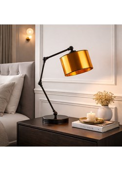 Czarna lampka biurkowa w stylu loft ASMARA MIRROR z regulacją ze sklepu Lysne w kategorii Lampy stołowe - zdjęcie 188032721