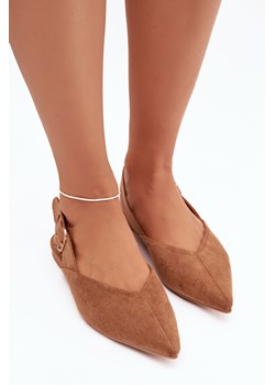 Damskie Baleriny Z Klamrą Camel Tanelia ze sklepu ZAZOO w kategorii Balerinki - zdjęcie 188032794