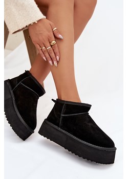 Damskie Śniegowce Z Zamszu Czarne Mairene ze sklepu ZAZOO w kategorii Śniegowce damskie - zdjęcie 188032820