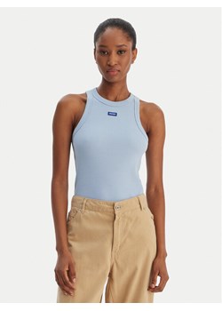 HUGO Top Easy 50508857 Błękitny Slim Fit ze sklepu MODIVO w kategorii Bluzki damskie - zdjęcie 188033692