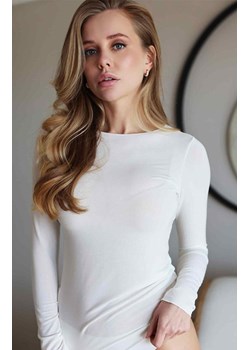 Biała bluzka z dekoltem w łódkę 3688 Sense, Kolor biały, Rozmiar S, KLEO ze sklepu Intymna w kategorii Bluzki damskie - zdjęcie 188034172