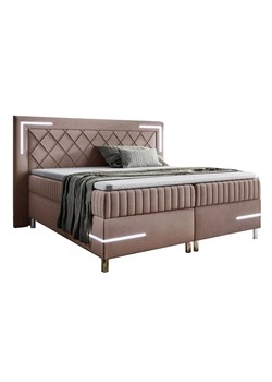 Różowe łóżko kontynentalne z oświetleniem LED 5 rozmiarów T0-B96 ze sklepu Edinos.pl w kategorii Łóżka i materace - zdjęcie 188034331