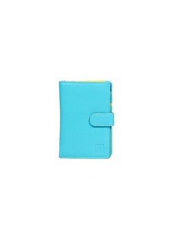 niebieski portfel skórzany unisex z kolorowym wnętrzem ze sklepu Słoń Torbalski w kategorii Portfele damskie - zdjęcie 188035454