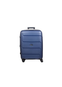 Granatowa średnia walizka z polipropylenu poszerzana Hard Class ze sklepu Słoń Torbalski w kategorii Walizki - zdjęcie 188035480