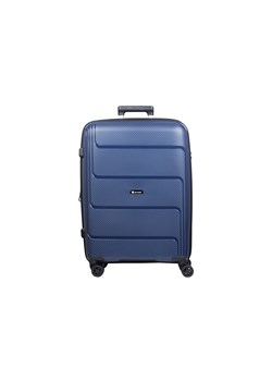 Granatowa duża walizka poszerzana z polipropylenu Hard Class ze sklepu Słoń Torbalski w kategorii Walizki - zdjęcie 188035483