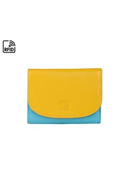 niebiesko-żółty portfel skórzany ze sklepu Słoń Torbalski w kategorii Portfele damskie - zdjęcie 188035602