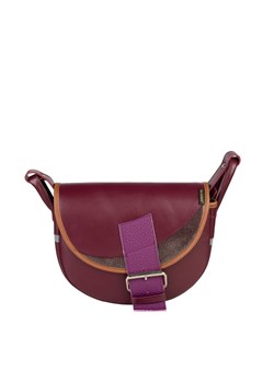 bordowa torebka damska skórzana  listonoszka na ramię Freshman Mini ze sklepu Słoń Torbalski w kategorii Listonoszki - zdjęcie 188035663