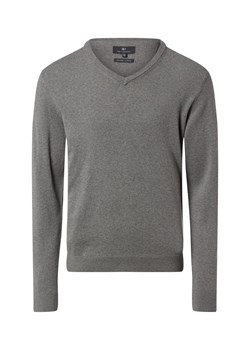 Nils Sundström Męski sweter z dzianiny Mężczyźni Bawełna szary jednolity ze sklepu vangraaf w kategorii Swetry męskie - zdjęcie 188035770