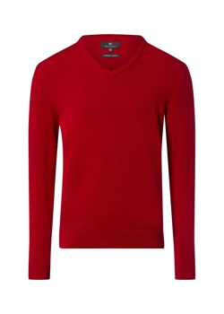 Nils Sundström Męski sweter z dzianiny Mężczyźni Bawełna czerwony jednolity ze sklepu vangraaf w kategorii Swetry męskie - zdjęcie 188035772