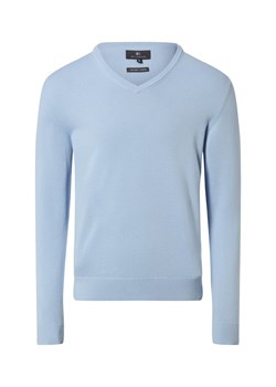Nils Sundström Męski sweter z dzianiny Mężczyźni Bawełna jasnoniebieski jednolity ze sklepu vangraaf w kategorii Swetry męskie - zdjęcie 188035773