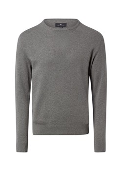 Nils Sundström Męski sweter z dzianiny Mężczyźni Bawełna szary jednolity ze sklepu vangraaf w kategorii Swetry męskie - zdjęcie 188035782