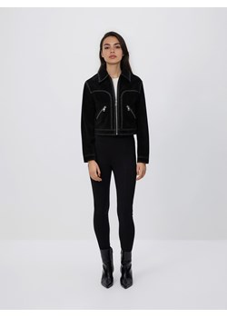 Reserved - Legginsy z ozdobną taśmą - czarny ze sklepu Reserved w kategorii Spodnie damskie - zdjęcie 188036630