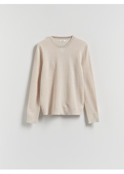 Reserved - Strukturalny sweter z bawełną - kremowy ze sklepu Reserved w kategorii Swetry męskie - zdjęcie 188036704