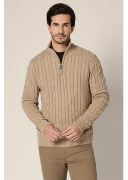 Sweter Beżowy Bawełniany Cutter ze sklepu Lancerto S.A. w kategorii Swetry męskie - zdjęcie 188037672