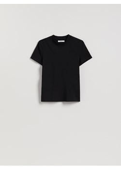 Reserved - T-shirt slim fit - czarny ze sklepu Reserved w kategorii Bluzki damskie - zdjęcie 188037693