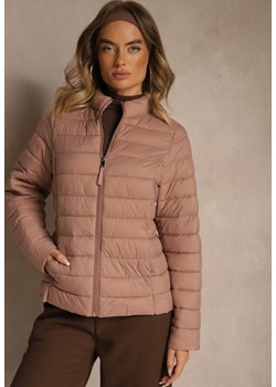 Beżowa Casualowa Kurtka Ozdobiona Pikowaniem Nelionea ze sklepu renee.pl w kategorii Kurtki damskie - zdjęcie 188038232