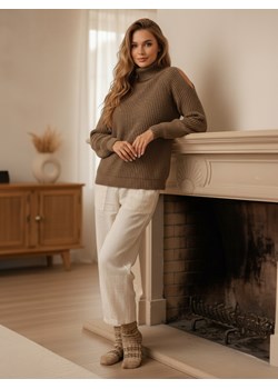 Sweter damski GOLFIVA beżowy Dstreet MY2403 ze sklepu DSTREET.PL w kategorii Swetry damskie - zdjęcie 188038290