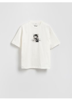 Reserved - T-shirt 2Pac - złamana biel ze sklepu Reserved w kategorii T-shirty męskie - zdjęcie 188039694