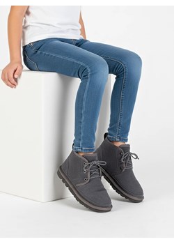 Botki Dziecięce Luna Gołębia Szara Skórzane Wygodne na Zimę ze sklepu royalfashion.pl w kategorii Buty zimowe dziecięce - zdjęcie 188041091