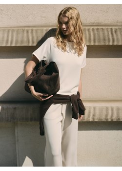 Reserved - T-shirt z modalem - beżowy ze sklepu Reserved w kategorii Bluzki damskie - zdjęcie 188041912